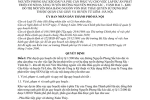 Quyết định 61/2000/QĐ-UB quy hoạch chi tiết tỷ lệ 1/500 lập Dự án tuyến Nguyễn Phong Sắc-Vành đai 3-khu đô thị mới Yên Hòa