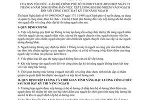 Thông tư 39/2000/TT-BTCCBCP hướng dẫn việc xếp lương khi bổ nhiệm vào ngạch công chức đạt kỳ thi nâng ngạch