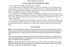 Quyết định 21/2000/QĐ-UB phân cấp ủy quyền phê duyệt dự án khả thi,thiết kế mỹ thuật - tổng dự toán, chỉ định thầu quyết toán công trình