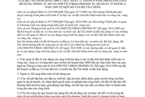 Thông tư 61/2000/TT-BTC vấn đề tài chính để hướng dẫn bổ sung Thông tư 416/1999/TTLT/BKH-UBDTMN-TC-XD