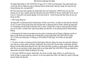 Chỉ thị 35/2000/CT-UB đăng ký quản lý phương tiện kỹ thuật thuộc diện huy động bổ sung cho quân đội Nghệ An