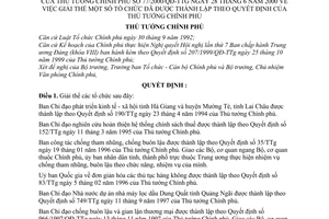 Quyết định 77/2000/QĐ-TTg giải thể tổ chức thành lập theo Quyết định Thủ tướng Chính phủ