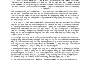 Thông tư 04/2000/TT-BCN hướng dẫn cách ghi nhãn hàng hoá là sản phẩm của ngành sản xuất công nghiệp