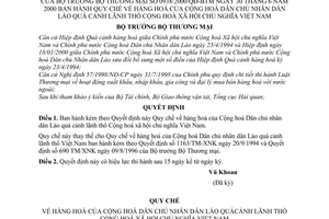 Quyết định 938/2000/QĐ-BTM Quy chế hàng hoá  Lào quá cảnh lãnh thổ Việt Nam