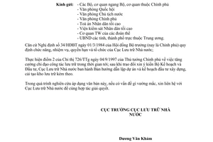 Công văn 287/LTNN-KH lập dự án kế hoạch đầu tư xây dựng cải tạo kho lưu trữ