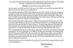 Công văn 90/2000/KHXX tạm đình chỉ chấp hành hình phạt tù