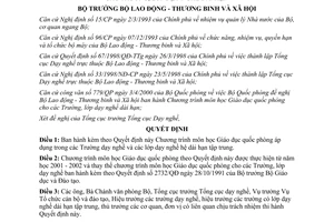 Quyết định 635/2000/QĐ-LĐTBXH chương trình môn học Giáo dục Quốc phòng