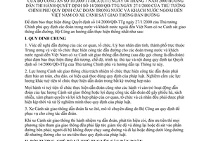 Thông tư 10/2000/TT-BCA(C11) đoàn trong nước và khách nước ngoài đến Việt Nam có xe Cảnh sát giao thông dẫn đường để hướng dẫn thi QĐ 14/2000/QĐ-TTg