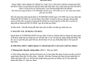 Hướng dẫn 9264/HD-ĐCNĐ 2000 thủ tục cấp giấy chứng nhận sở hữu nhà đất đô thị Hồ Chí Minh