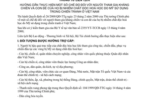 Thông tư liên tịch 17/2000/TTLT-BLĐTBXH-BTC hướng dẫn chế độ người tham gia kháng chiến và con đẻ của họ bị nhiễm độc hóa học trong chiến tranh VN