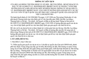 Thông tư 16/2000/TTLT-BLĐTBXH-BTC-BKHĐT hướng dẫn Thông tư 08/1999/TTLT-BLĐTBXH-BTC-BKHĐT dự án vay vốn từ Quỹ Quốc gia hỗ trợ việc làm