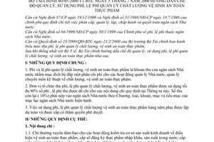 Thông tư 65/2000/TT-BTC hướng dẫn chế độ quản lý, sử dụng phí, lệ phí quản lý chất lượng vệ sinh an toàn thực phẩm