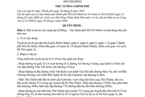 Quyết định 622/QĐ-TTg phê duyệt đầu tư Dự án xây dựng đại lộ Đông-Tây thành phố Hồ Chí Minh