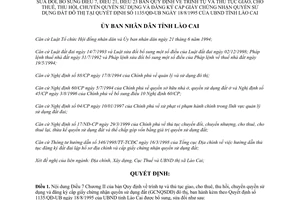 Quyết định 200/2000/QĐ-UB sửa đổi thủ tục giao cho thuê thu hồi chuyển quyền sử dụng đất đô thị 1135/QĐ-UB Lào Cai