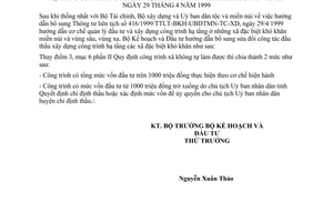 Thông tư 05/2000/TT-BKH hướng dẫn bổ sung sửa đổi công tác đấu thầu xây dựng