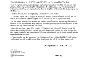 Chỉ thị 17/2000/CT-UB chống lũ bảo vệ sản xuất tài sản nhân dân Nhà nước An Giang