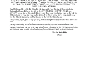 Thông tư 08/2000/TT-BKH hướng dẫn bổ sung công tác đấu thầu xây dựng công trình hạ tầng của Thông tư liên tịch  416/1999/TTLT/BKH