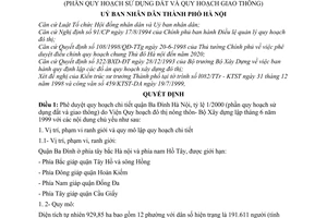 Quyết định 68/2000/QĐ-UB phê duyệt quy hoạch chi tiết quận Ba Đình - Hà nội, Phần quy hoạch sử dụng đất và quy hoạch giao thông