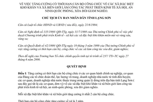 Quyết định 41/2000/QĐ-UB tăng cường có thời hạn cán bộ công chức về xã đặc biệt khó khăn xóa đói giảm nghèo Lạng Sơn