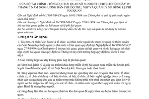 Thông tư 71/2000/TTLT/BTC-TCHQ hướng dẫn chế độ thu nộp quản lý sử dụng lệ phí hải quan