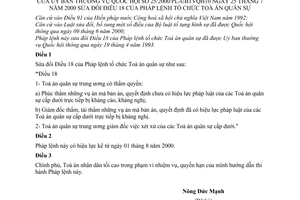 Pháp lệnh Tổ chức Toà án quân sự 2000 sửa đổi 25/2000/PL-UBTVQH10