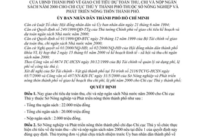 Quyết định 47/2000/QĐ-UB-NN  giao chỉ tiêu dự toán thu, chi và nộp ngân sách