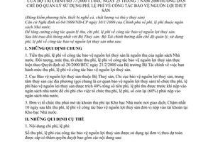 Thông tư 77/2000/TT-BTC hướng dẫn chế độ quản lý sử dụng phí, lệ phí  công tác bảo vệ nguồn lợi thuỷ sản