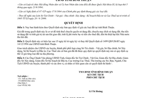 Quyết định 31/2000/QĐ-UBBT quy định giá các loại đất Bình Thuận