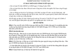 Quyết định 870/QĐ-UB năm 2000 sửa đổi phân cấp quản lý sự nghiệp Giáo dục Đào tạo Tuyên Quang