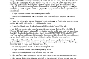 Công văn 1420/HQHN-GSQL Thủ tục xuất nhập khẩu tại chỗ