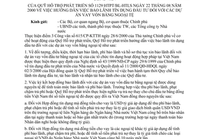 Công văn 1129/HTPT/BL-HTLS hướng dẫn việc bảo lãnh tín dụng đầu tư  các dự án vay vốn bằng ngoại tệ