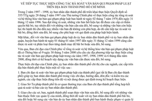 Chỉ thị 20/2000/CT-UB-NC thực hiện rà soát văn bản qui phạm pháp luật địa bàn Hồ Chí Minh