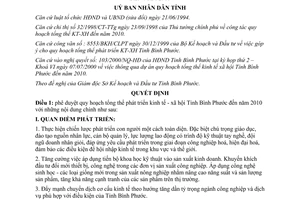 Quyết định 63/2000/QĐ-UB quy hoạch tổng thể kinh tế xã hội Bình Phước đến 2010