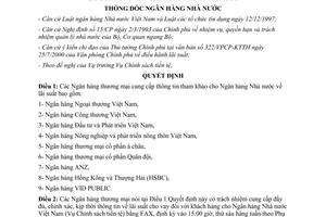 Quyết định 244/2000/QĐ-NHNN1 Ngân hàng Thương mại cung cấp thông tin về lãi suất