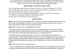 Quyết định 241/2000/QĐ-NHNN1 thay đổi cơ chế điều hành lãi suất cho vay tổ chức tín dụng với khách hàng