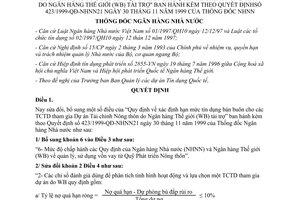 Quyết định 248/2000/QĐ-NHNN21 Sửa đổi Quyết định 423/1999-QĐ-NHNN21