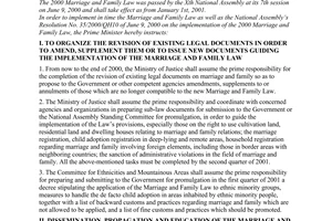 Directive No. 15/2000/CT-TTg of August 09, 2000 on enforcement of the 2000 marriage and family law