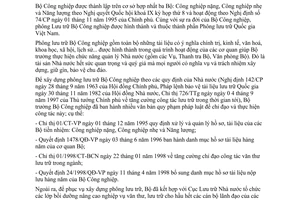 Chỉ thị 03/2000/CT-BCN đẩy mạnh xây dựng phòng lưu trữ Bộ Công nghiệp