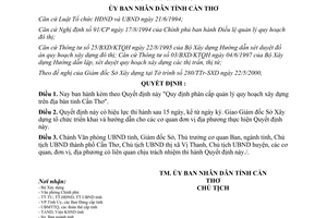 Quyết định 51/2000/QĐ-UB Quy định phân cấp quản lý quy hoạch xây dựng