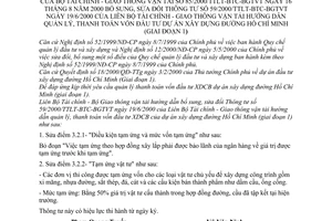 Thông tư liên tịch 85/2000/TTLT-BTC-BGTVT quản lý, thanh toán vốn đầu tư dự án xây dựng đường Hồ Chí Minh