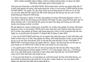 Chỉ thị 40/2000/CT-UB thanh tra sở hữu công nghiệp đo lường chất lượng hàng hóa bảo vệ môi trường Nghệ An