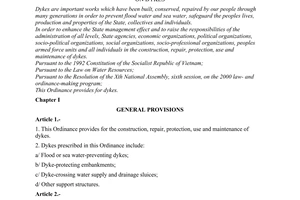 Ordinance No.26/2000/PL-UBTVQH10 of August 24, 2000 on dykes