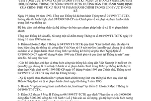 Thông tư  03/2000/TT-TCTK xử phạt vi phạm hành chính trong lĩnh vực thống kê bổ sung Thông tư 04/1999/TT-TCTK
