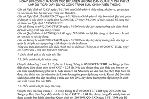 Thông tư  04/2000/TT-TCBĐ  hướng dẫn điều chỉnh thông tư  02/2000/TT-TCBĐ