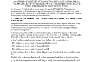 Circular No. 329/2000/TT-BGTVT of August 31, 2000 guiding the implementation of a number of articles of The Governments Decree No.171/1999/ND-CP of December 7, 1999 detailing the implementation of the ordinance on the protection of traffic works with regard to river traffic works