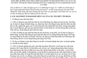 Thông tư 10/2000/TT-NHNN1 bảo đảm tiền vay của tổ chức tín dụng theo Nghị quyết 11/2000/NQ-CP