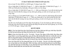 Quyết định 1215/QĐ-UB năm 2000 quy trình thực hiện đền bù thiệt hại