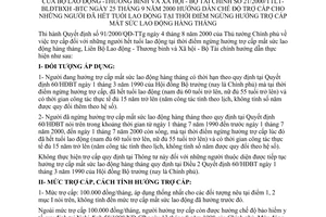 Thông tư 21/2000/TTLT-BLĐTBXH-BTC hướng dẫn trợ cấp những người đã hết tuổi lao động thời điểm ngừng hưởng trợ cấp mất sức lao động hàng tháng