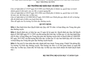 Quyết định 43/2000/QĐ-BGDĐT Quy chế Tổ chức hoạt động Trung tâm giáo dục thường xuyên