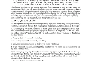 Thông tư 06/2000/TT-TCBĐ Tổng cục bưu điện hướng dẫn hoạt động ngành, nghề kinh doanh có điều kiện trong lĩnh vực bưu chính, viễn thông và Internet